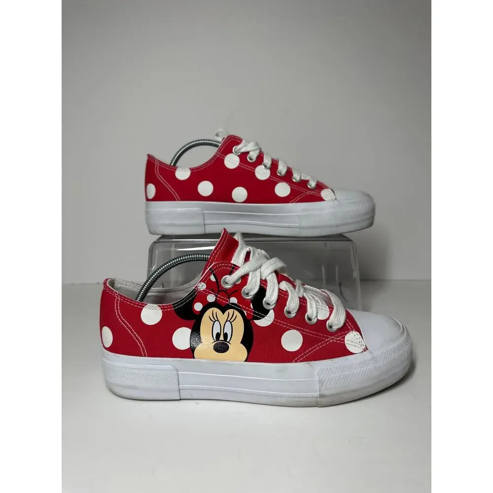 Disney Red White Minnie Mouse Polka Dot Low Top Sneakers